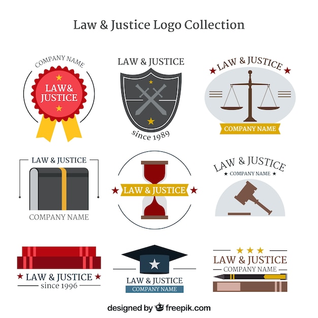 Vector set de logotipos de derecho