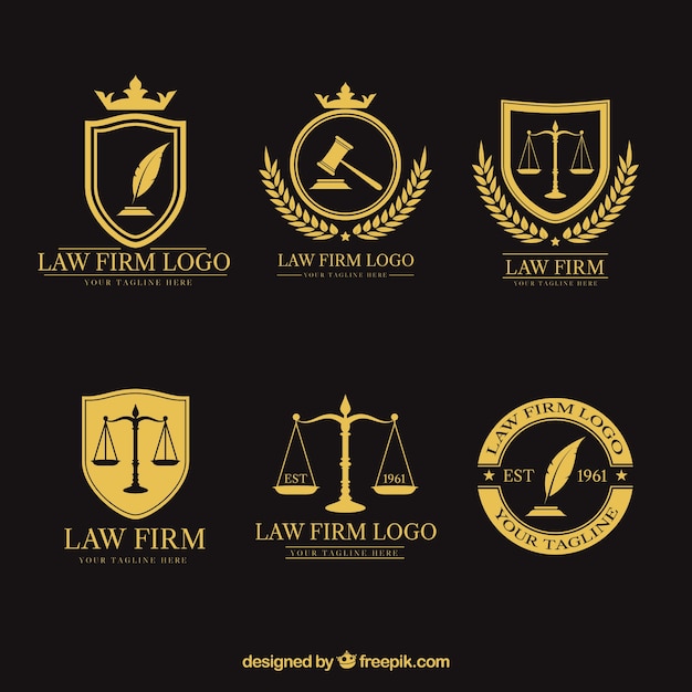 Vector set de logotipos de derecho