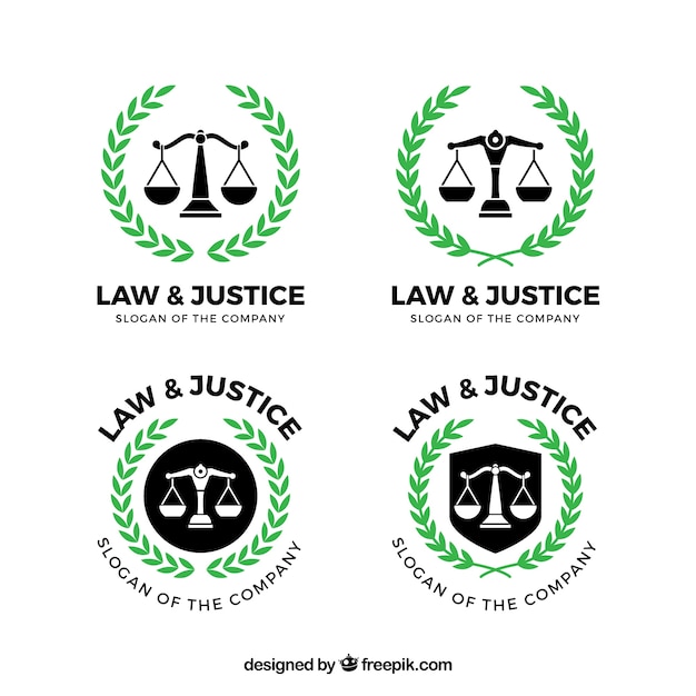 Vector set de logotipos de derecho