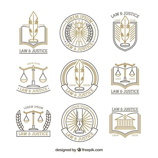 Set de logotipos de derecho