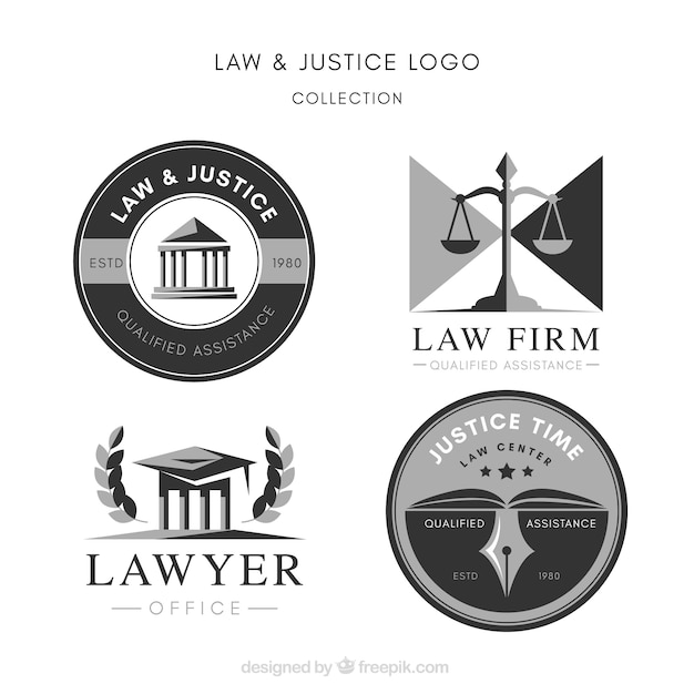 Vector set de logotipos de derecho