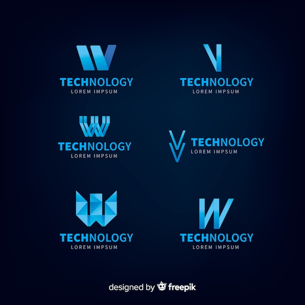 Set de logotipos de estilo tecnológico