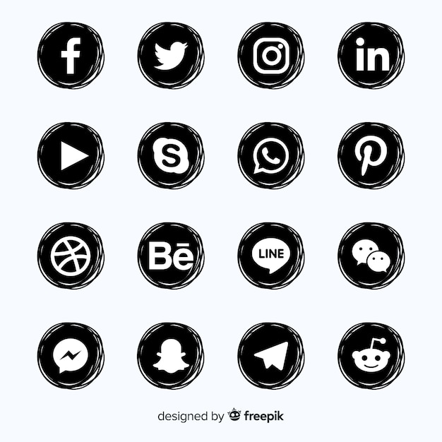 Vector set de logotipos de redes sociales
