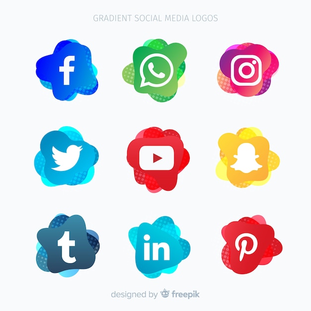 Set de logotipos de redes sociales