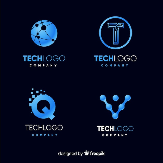 Vector set de logotipos tecnológicos