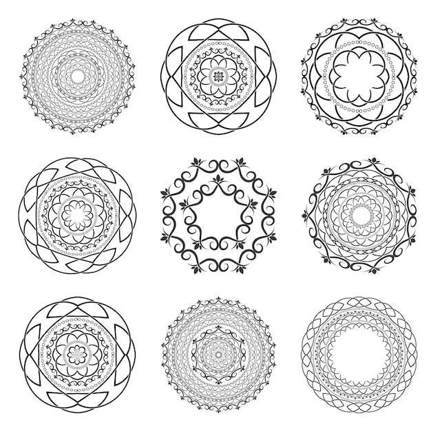 Set Mandalas. Adorno redondo