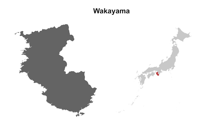 Vector set de mapas en blanco de la prefectura de wakayama