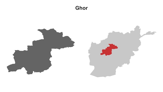 Set de mapas en blanco de la provincia de Ghor