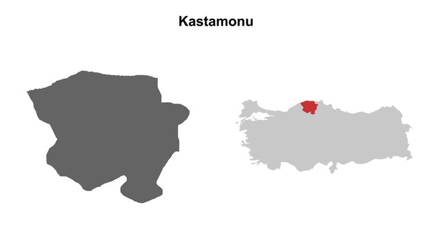 Set de mapas en blanco de la provincia de Kastamonu