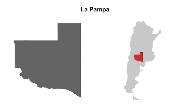 Set de mapas en blanco de la provincia de La Pampa