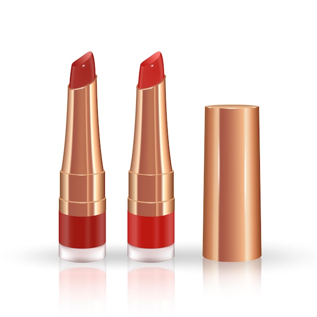 Set de maquillaje para labios con envase de lápiz labial líquido realista