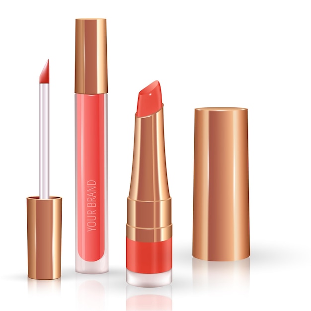 Set de maquillaje para labios con lápiz labial líquido realista