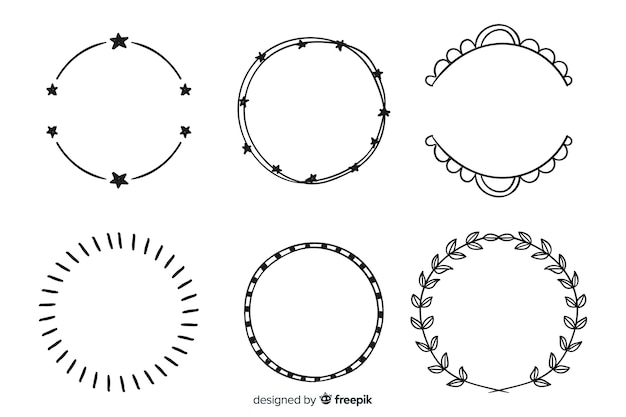 Vector set de marcos decorativos dibujados