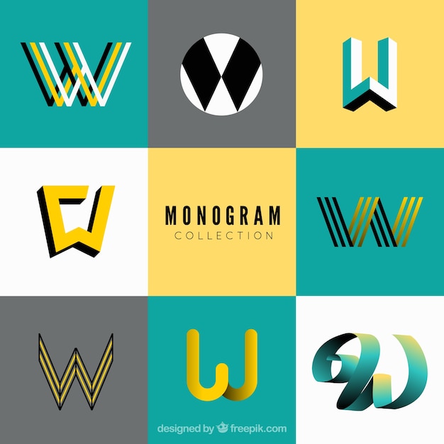 Vector set de monogramas en estilo moderno