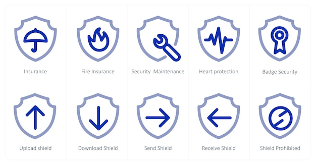 A set of 10 micro icons as insurance fire insurance security maintenance