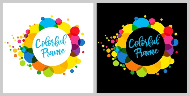 Set of creative abstract colorful frames advertising concept Cute round colored frame