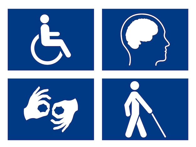 set_of_disabled_handicap_iconilustración
