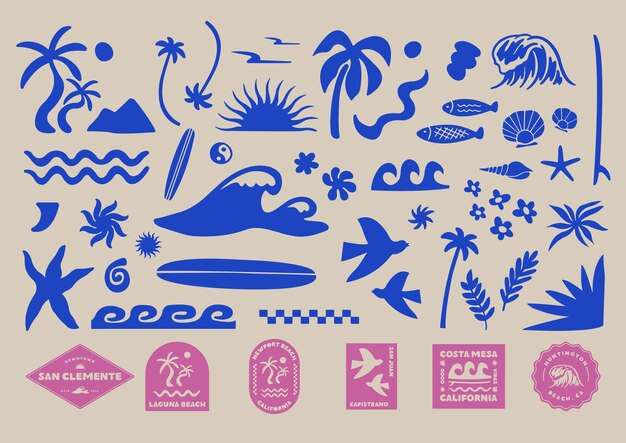 Set of mystical and celestial line art icons with moon sun stars hands geometric shapes