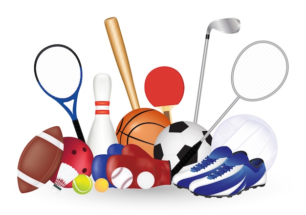 Vector set of sport equipment