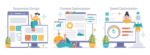 Set de optimización de sitios web adaptando interfaces web fáciles de usar mejorando la relevancia del contenido