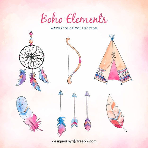 Vector set de ornamentos boho