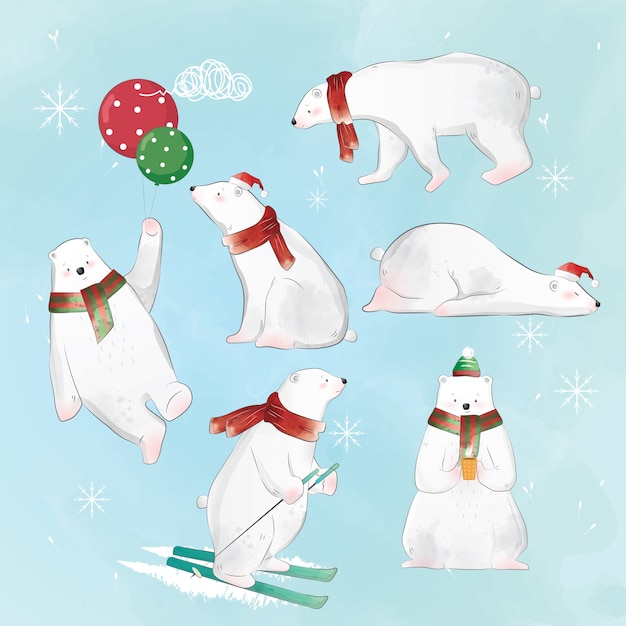 Set de oso polar de navidad