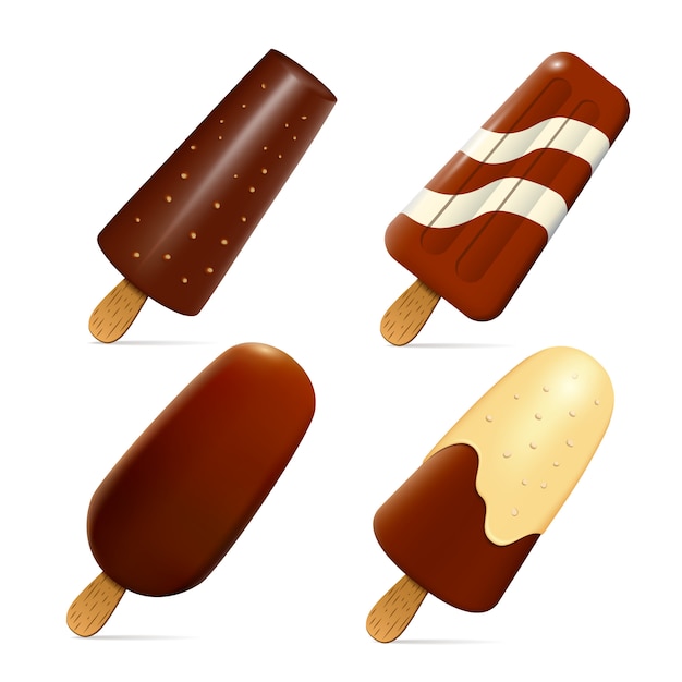 Vector set de paletas en un palo