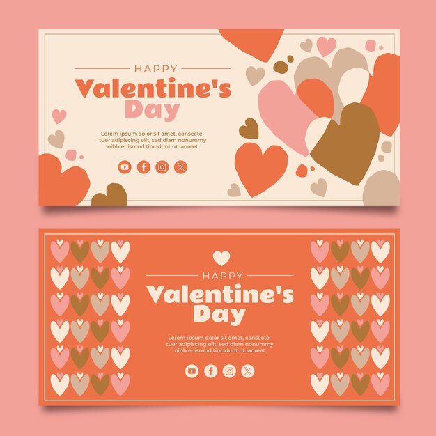Set de pancartas para el día de San Valentín