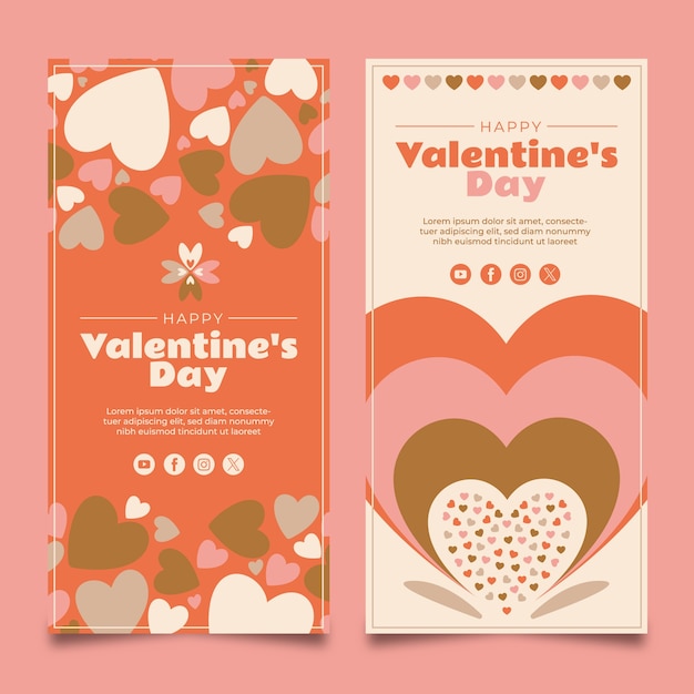 Set de pancartas para el día de San Valentín