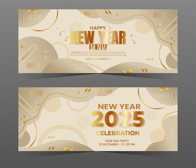 Set de pancartas de feliz año nuevo 2025