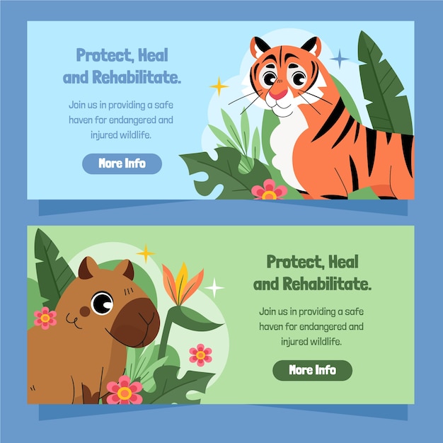 Set de pancartas para la protección de la vida silvestre en peligro de extinción