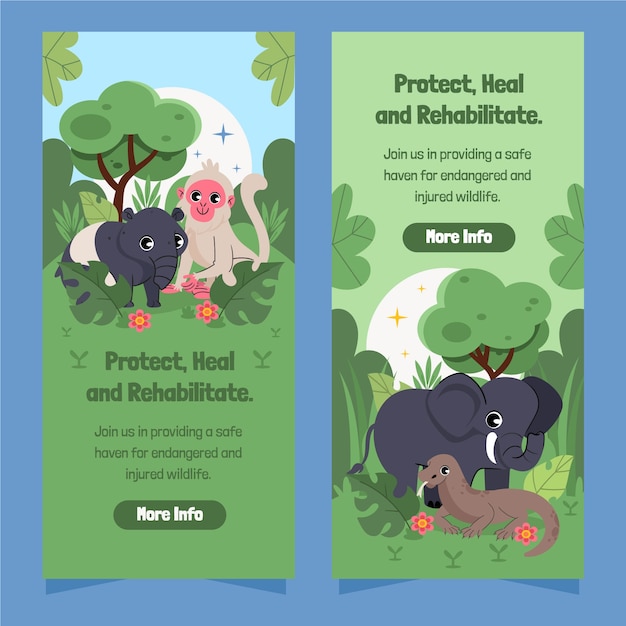 Set de pancartas para proteger y sanar la vida silvestre