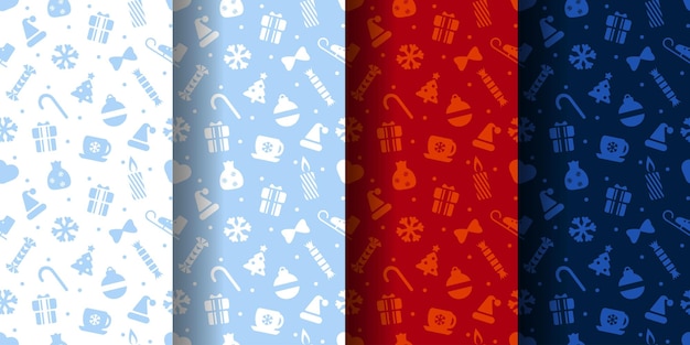 Set de pancartas verticales sin costuras de Navidad Feliz Navidad y Feliz Año Nuevo Plantillas para pancartas web