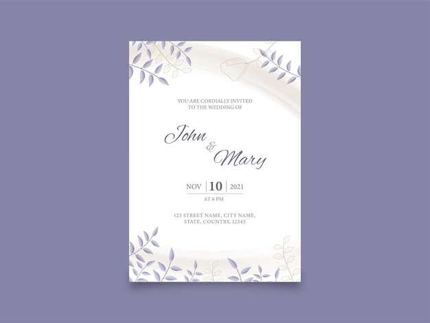 Set de papelería de boda Tarjeta de invitación de una página