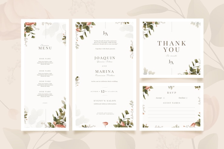 Set de papelería de boda