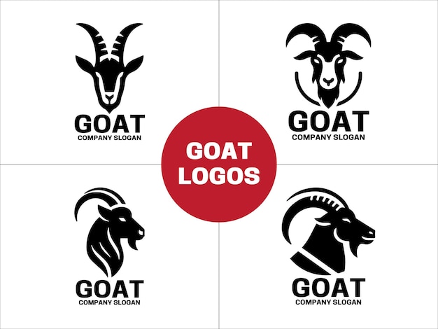 Set de paquetes de plantillas de diseño del logotipo de la cabra