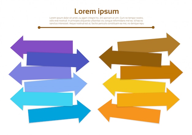 Vector set de pegatinas de colores infografía