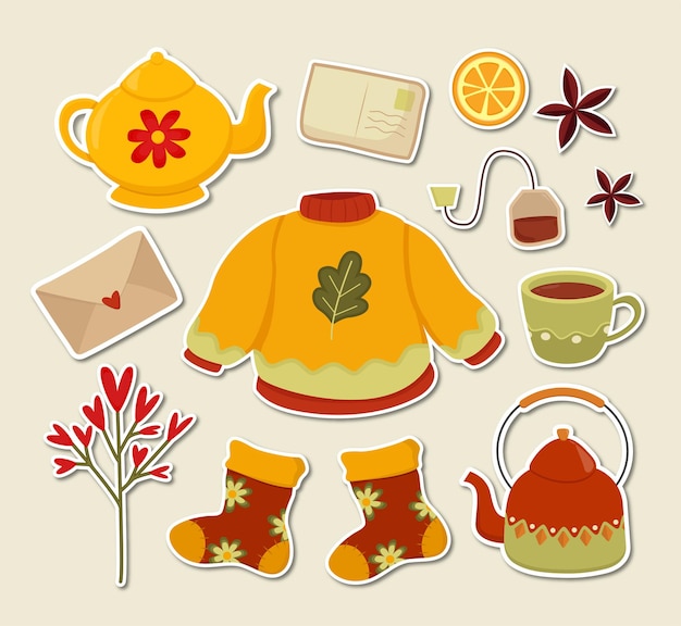 Set de pegatinas otoño
