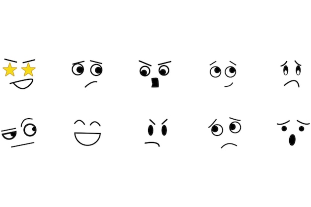 Set de personajes mostrando emociones