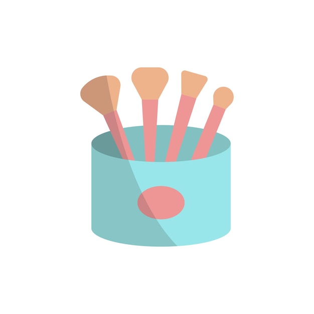 El set de pinceles de maquillaje es un vector de iconos de belleza.