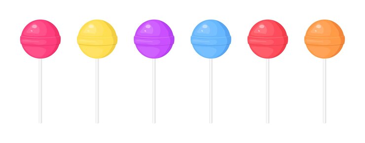 Vector set piruletas redondas dulces infantiles coloridos