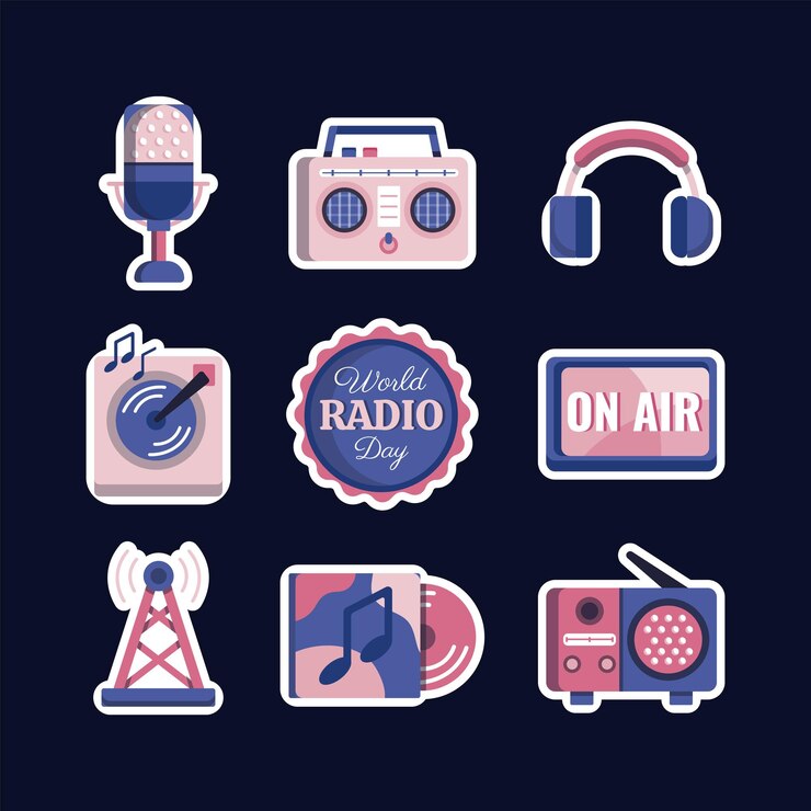 Vector set de plantillas para el día mundial de la radio