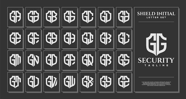 Set de plantillas para el logotipo de la línea de lujo G G G