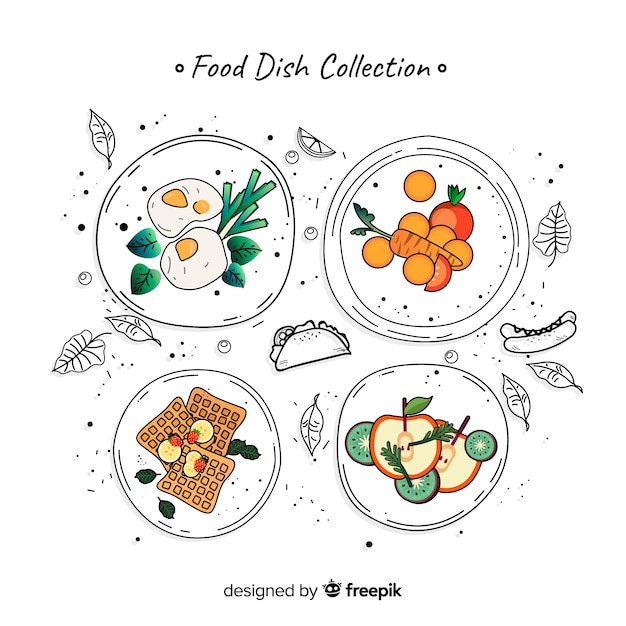 Vector set de platos de comida