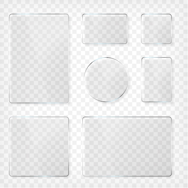 Vector set de platos de vidrio