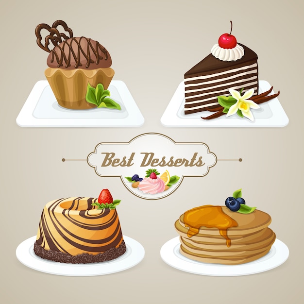 Set de postres dulces