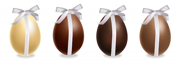 Vector set de regalo de huevos de chocolate de pascua