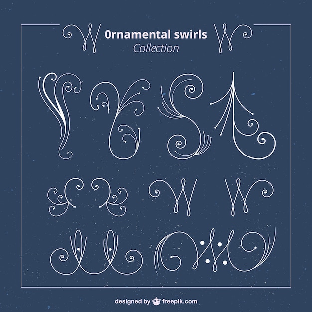 Vector set de remolinos ornamentales