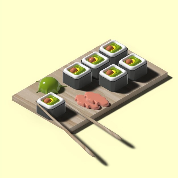 Vector set de rollo de sushi