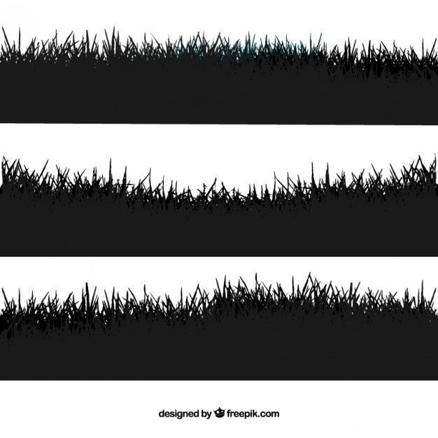 Vector set de siluetas de césped